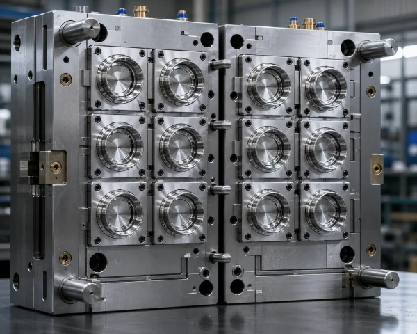 Multi-cavity cosmetic jar mould designed for efficient mass production